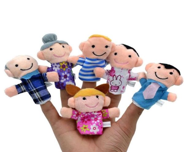 6 pçslot família fantoches de dedo mini educacional storytelling adereços bonito brinquedos de pelúcia bebê favor mão fantoche pano bonecas meninos meninas 9337882