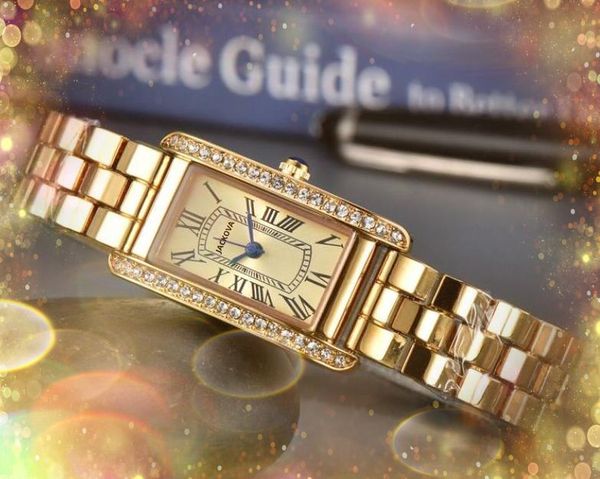Moda de luxo feminino céu diamantes anel relógios moda movimento quartzo prata vestido ouro senhora tanque quadrado fecho original analógico casual relógio de pulso presentes