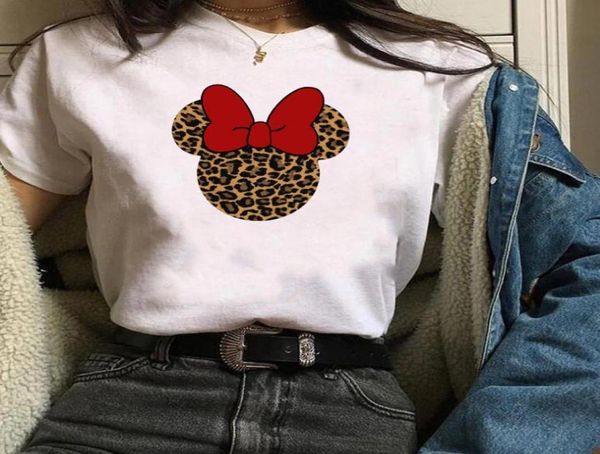 Women039s camiseta leopardo mouse cabeça impressão mulheres camisetas de algodão casual engraçado t camisa para senhora topo t hipster 6 cores drop ship7697239