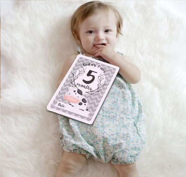 12 Blatt Meilenstein-Po-Karten zum Teilen, Geschenkset, Baby-Alter-Karten, Baby-Meilenstein-Karten, Baby-Po-Karten, Neugeborene Po8523644