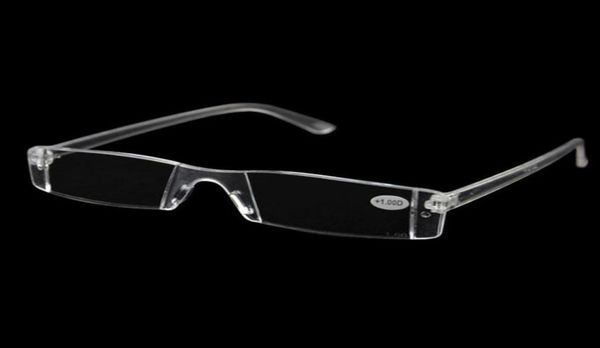 Klare Lesebrille für Männer und Frauen, transparenter Kunststoff, randlos, Presbyopie, Taschenleser, RX-Optik-Brille für ältere Menschen, 1004003847152