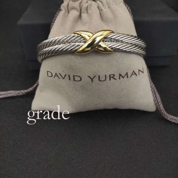 Designer DY David Yurma Bangle Yurma X 10 mm Bracciale per donna DY Cavo stazione di alta qualità Collezione trasversale Vintage etnico Loop Hoop Punk Gioielli Band Luxury 691