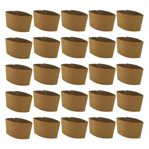 Einwegbecher, Strohhalme, 25 Stück, hitzebeständige Becherhüllen, praktisches tragbares Kaffeegetränk