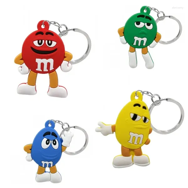 Schlüsselanhänger 20 stücke PVC Design Schlüsselbund Bunte Bean Cartoon Figur Schlüssel Ring Lustige Muster Halter Schmuckstück Kind Kinder Geburtstag Geschenk