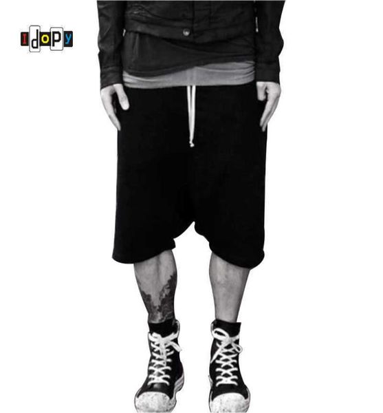 Highstreet verão masculino gota virilha shorts baggy solto cordão hip hop preto roupas urbanas corredores harem calças para masculino 2106223639104