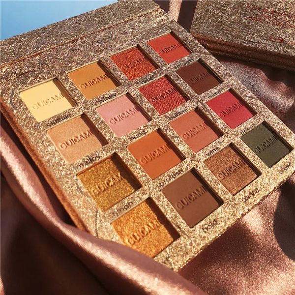 Shadow Guicami Champagner Gold 16 Farbe Lidschatten Matte Perlige Erde Farb Make -up Palette leicht zu tragen Glitzer Lidschatten Palette