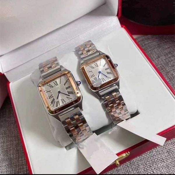 24% DI SCONTO orologio Orologio serbatoio Coppia automatica Calendario impermeabile Luminoso acciaio pregiato Uomo Donna Orologio regalo di San Valentino all'ingrosso con scatola