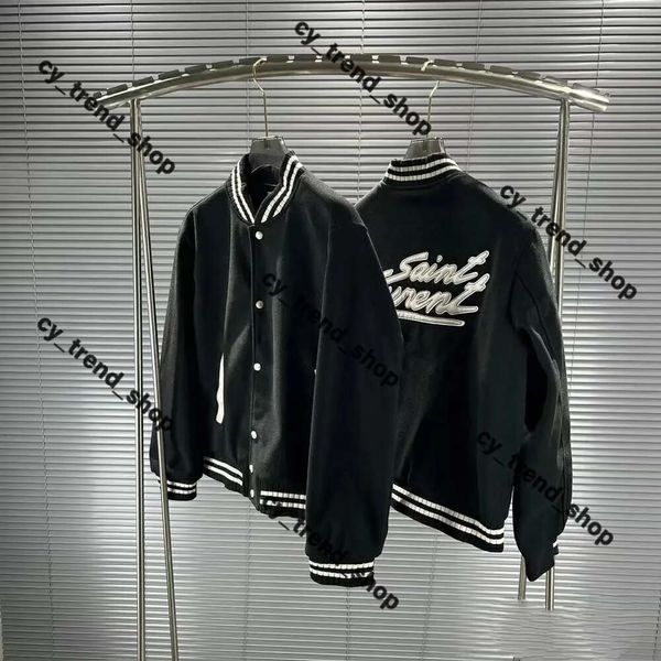 Saint Laurents Jscket Sonbahar Kış Ceketleri Erkekler için Beyzbol Ceket Kadınlar Ceket Erkek Giyim Markası L Vintage Bomber Coats Hip Hop Gevşek Varsity Ceket Lvse Jscket 886