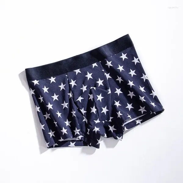 Mutande da 3 pacchi Intimo da uomo 2024 Star Stripe Boxer in cotone traspirante morbido elasticizzato confortevole boxer filettato 8698