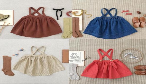 Girl039s Kleider Kinder Ärmelloses Trägerkleid Frühjahr eingetroffen Soor Ploom Mädchen Vintage-Stil Kleidung Hohe Qualität Kinder2015623