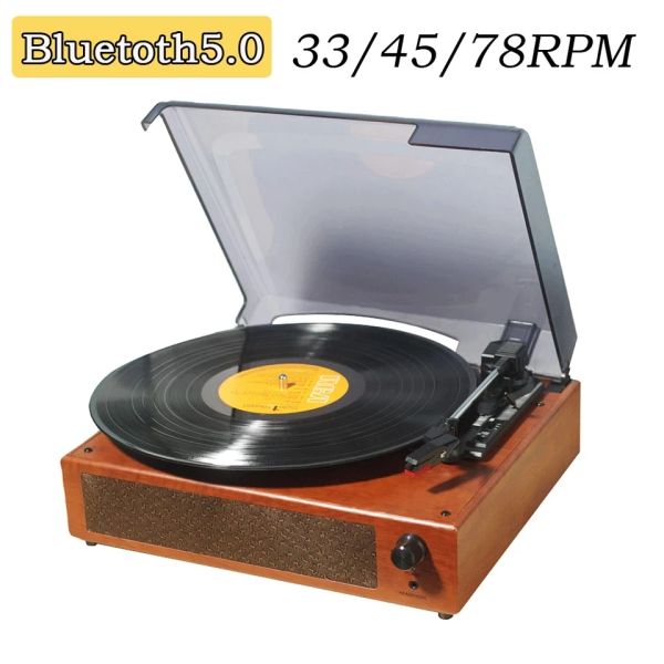 Palestrantes bluetooth falante retro phonograph gramophone vinyl player clássico turnatable reprodução de reprodução integral orador estéreo 33/45/78rpm