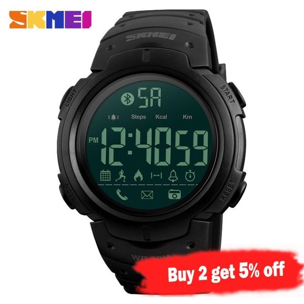 SKMEI Mode Smart Uhr Männer Kalorien Wecker Bluetooth Uhren 5Bar Wasserdichte Intelligente Digitale Uhr Relogio Masculino 1301196F