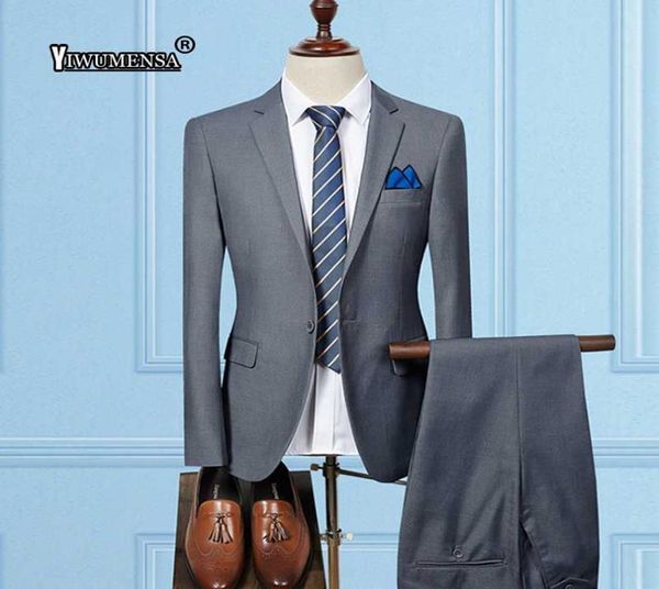 YiWuMenSa Ternos Para Hombre Hellgrau Hochzeitsanzüge Für Herren Nach Maß herren anzug Business Klassischen mann anzug slim fit9423297