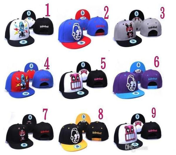 01Tutto 10 pzlotto Moda Cappello Hip Hop Booger Bambini Kidrobot Coke Ragazzi Cappelli Snapback Caps Fuckdown Swagg Cap5854630