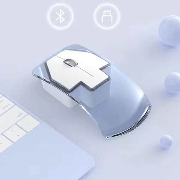 Ratos Bluetooth 5.0 2.4G Mouse Sem Fio Tipo C Recarregável Silencioso Ergonômico Para iPad Macbook Air / Pro Laptop Tablet Computador Escritório