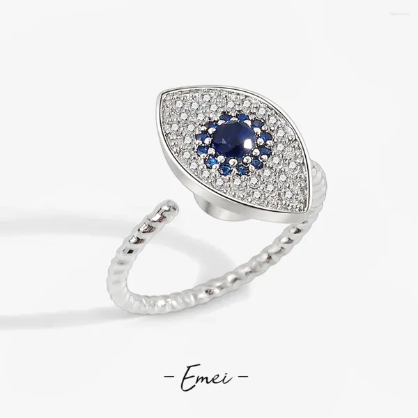 Anéis de cluster girando zircão mau olho rotativo anel de ansiedade vintage incomum anti-stress fidget para mulheres na moda jóias