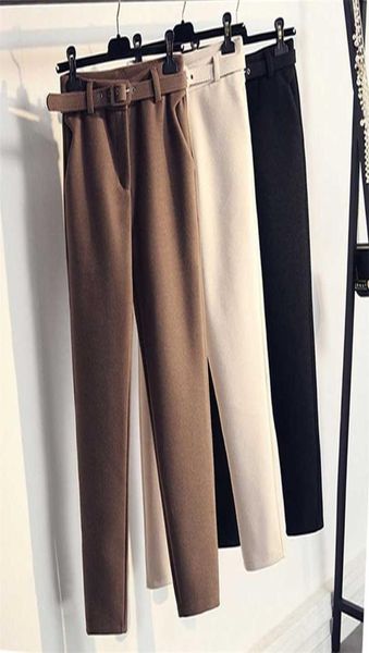 Pantaloni di lana da donna Casual Solid Autunno Inverno Spessore caldo Harem Pantaloni alla caviglia Pantaloni SXXL 2111248425850