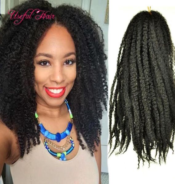 Capelli intrecciati sintetici mongoli 18 pollici Afro crespo ricci marley treccia capelli ricci estensione nave marley trecce all'uncinetto capelli e5434559