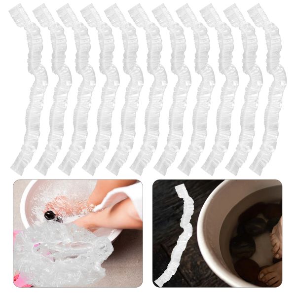 Ferramenta 100 Pcs Saco de Banho de Pé Profissional Spa Pedicure Forros Tigela Descartável Banheira Branca Elástica Bebê