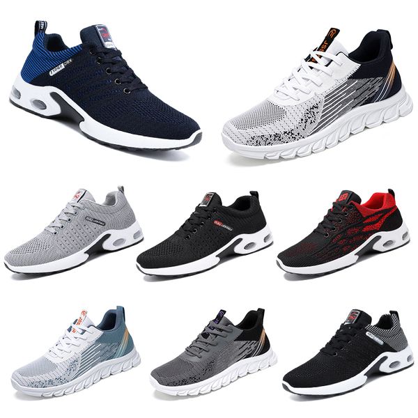 New Men Momen Shoes Caminhando Caminhando Running Shoes Flatados Bules Branco Branco Confortável Moda Blocking Round Round Toe 64 Gai