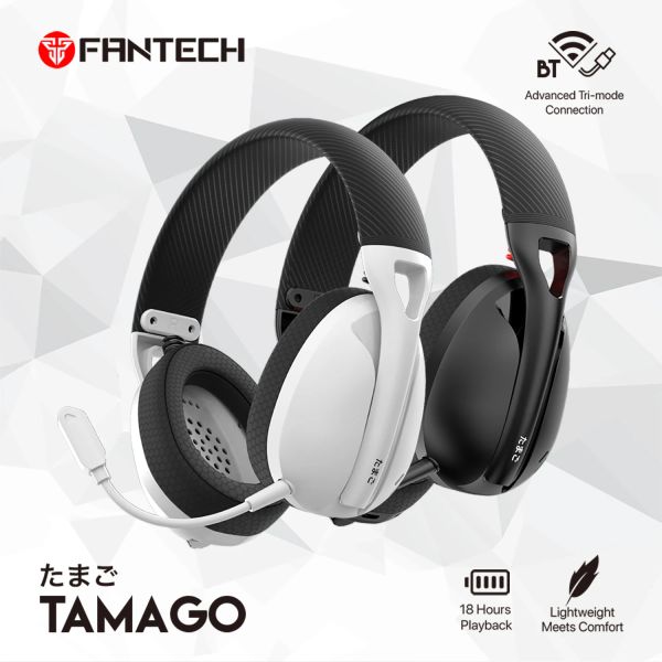 Kopfhörer FANTECH WHG01 TAMAGO Gaming-Kopfhörer 2,4 GHz BT5.2 und 7.1 Surround-Headset mit Mikrofon-Anrufgeräuschunterdrückung für PS5-Gamer