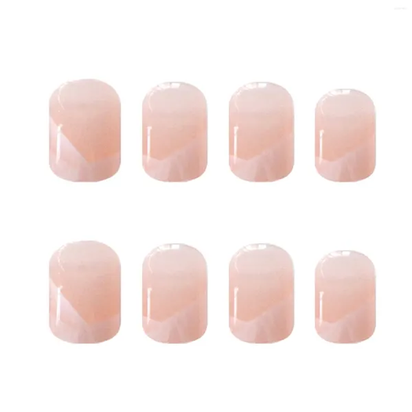 Kit per nail art 24 pezzi/scatola Unghie artificiali Punte francesi rimovibili Premere sulla bara da balletto staccabile finta