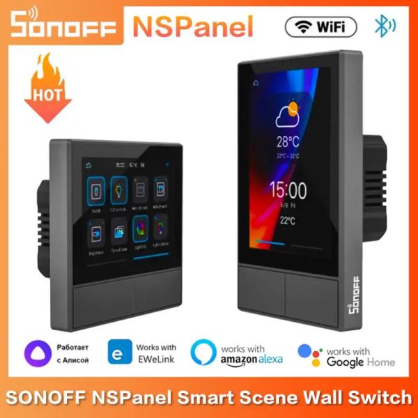 Control sonoff nspanel smart scene wall switch ewelink app controllo hmi alinone Control pannello funziona con Alexa Google Home Siri Alice