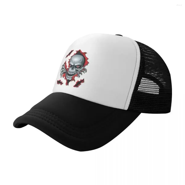 Cappellini da baseball Moda unisex Rip Skull Trucker Hat Scheletro gotico adulto Berretto da baseball regolabile per uomo Donna Protezione solare Snapback