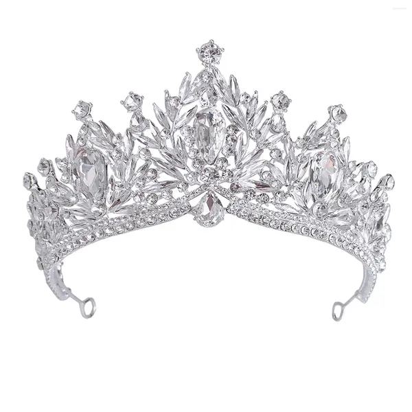 Headpieces luxuoso coroa de prata cristais de casamento tiara strass brilhantes liga de zinco mostrar cocar para festa de aniversário cerimônia adulta