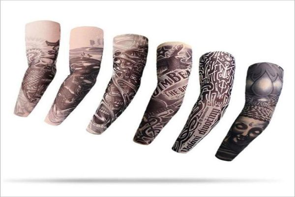 Modello 3D Manicotti per tatuaggi temporanei finti elastici in nylon unisex Modello 3D Estate Sport all'aria aperta Moto Protezione antiUV per il braccio Calza Slee4236912