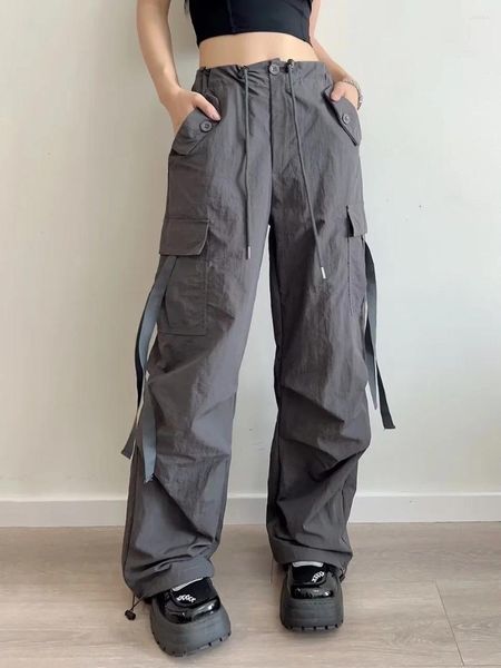 Pantaloni da donna Paracadute da lavoro Baggy Cargo a figura intera per donna Y 2k Grunge stile coreano vestiti di moda Jogger Hip Hop Emo Pantaloni