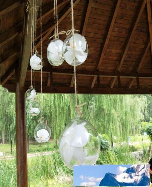 10 cm criativo pendurado vaso de vidro suculento planta de ar exibição terrário decorativo vidro transparente pendurado planta de ar terrário5477872
