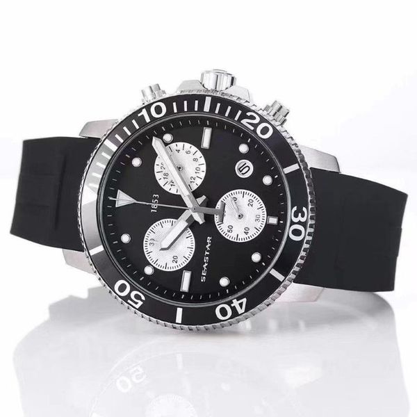 T120417A Orologio al quarzo impermeabile Seastar Sport da uomo ETA G10212 Movimento cinturino in caucciù T125617A Moda uomo 0127206W296j