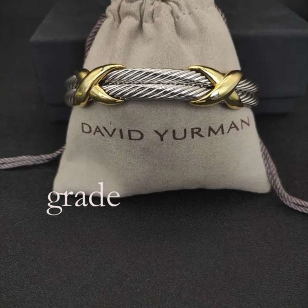 Dy designer david yurma pulseira yurma x 10mm pulseira para mulheres dy estação de alta qualidade cabo cruz coleção vintage étnico loop hoop punk jóias banda luxo 401