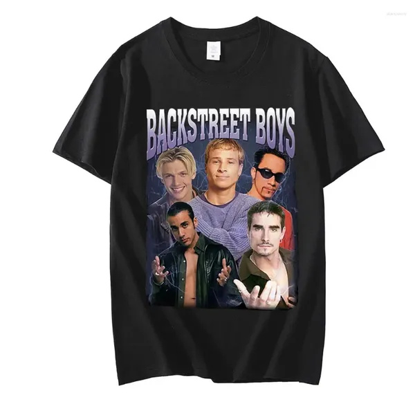 Magliette da uomo Anni '90 Composizione musicale vintage Backstreet Boys Camicia Omaggio al passato Boy Band Magliette grafiche Tendenza unisex Hip Hop Street Tee