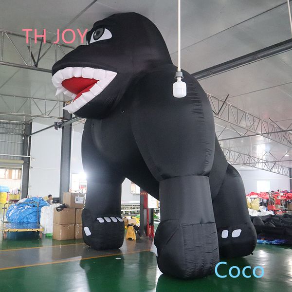 Atacado 8mH (26 pés) Com ventilador, entrega gratuita de porta, atividades ao ar livre, publicidade, desenho animado gorila inflável, balão gorila inflável personalizado para venda