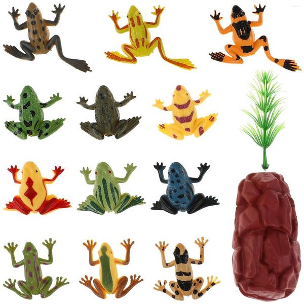 Садовые украшения 12шт/набор пластических реалистичных модели лягушки Действие фигур