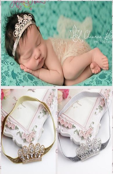 Baby Infant Luxury Shine Diamond Crown Stirnbänder Mädchen Hochzeit Hair Bands Kinder Haarzubehör Weihnachts Boutique Party Suppli8654272