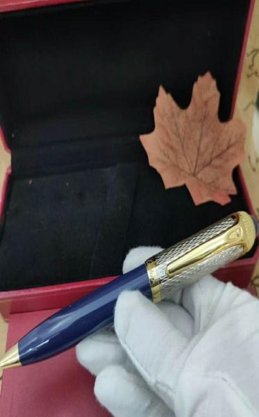 Ручка для продвижения известного бренда, синие, золотые шариковые ручки 5А, качественная модная брендовая ручка в подарок, бархатные сумки1785827