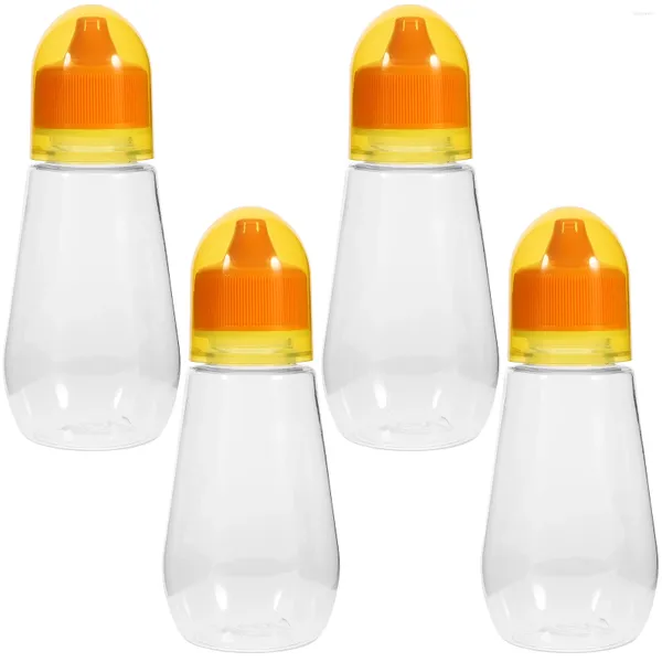 Set di stoviglie Bottiglie di miele in plastica Barattoli piccoli da spremere Contenitori di sciroppo vuoti trasparenti Dispenser di condimenti ricaricabili Cucina domestica