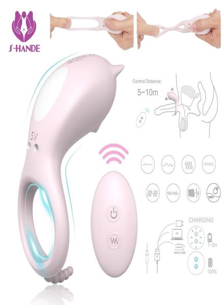 SHD084 Controle Remoto Brinquedos Sexuais Para Homens Anel Vibrador Para Pênis Produto Adulto Para Casal Masculino Máquina de Sexo Vibrador Massagem Y1912163563834