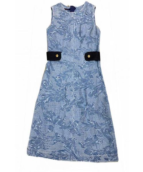 Mode Denim Kleider Sommer Ärmelloses Kleid Klassische Flora Stickerei Damen Kleid 3 Größen Mädchen Röcke Bekleidung8844907