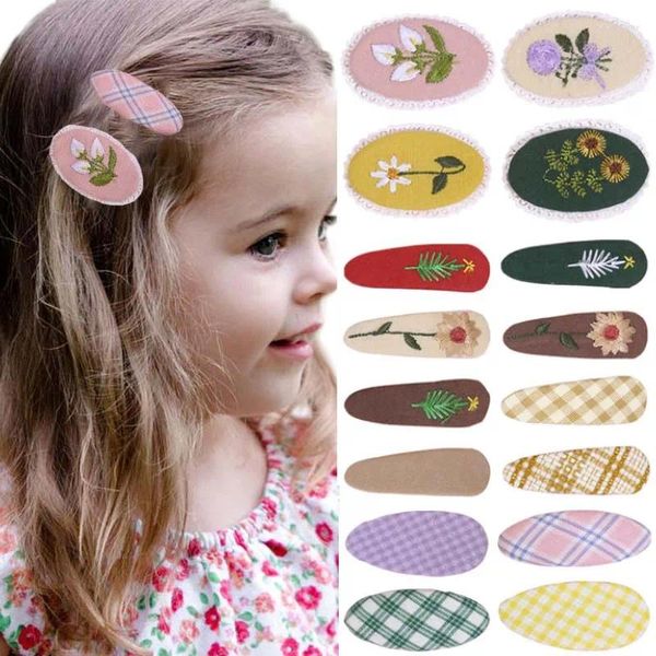 Acessórios de cabelo Oaoleer 2/3pcs Lace Bordados Arcos Clipe para Bebê Menina Bonito Stripe Hairpins Barrettes Crianças Headdress Criança