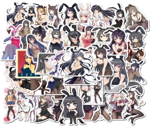 50 Pzlotto Giappone Anime Sexy Cartoon Bunny Girl Adesivi per Snowboard Laptop Bagaglio Frigo FAI DA TE Styling Vinile Home Decor Stickers8773895