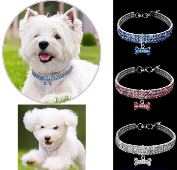 10 pçs bling strass pet cão gato colar de cristal filhote de cachorro bebê mordedores brinquedos chihuahua coleiras trela para pequenos cães médios mascotas 3405810