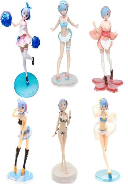Rem Anime ReLife em um mundo diferente do zero EXQ Rem Maiô Ver PVC Action Figure Estatueta Modelo Brinquedos Presente Figura de ação 20126276579