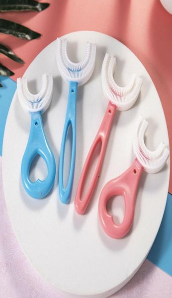 Новая детская зубная щетка Children039S U Силиконовая зубная щетка Ручная зубная щетка для чистки рта с мультяшным узором 2021 Ручная версия9487210