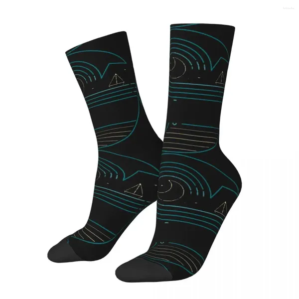 Herrensocken Hip Hop Vintage Moonlight Crazy Kompression Unisex Linie Street Style Muster Bedruckt Lustige Neuheit Happy Crew Socke