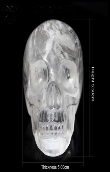 Mão esculpida natural transparente cristal crânio pedra preciosa cabeça alienígena humana para cura reiki presentes de halloween7721199