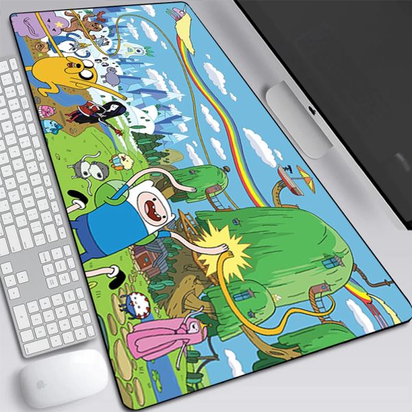 Almofadas Adventure Time Grande Gaming Mouse Pad Computador Laptop Mousepad Teclado Tapete de Mesa PC Gamer Mouse Mat XXL Office Mausepad